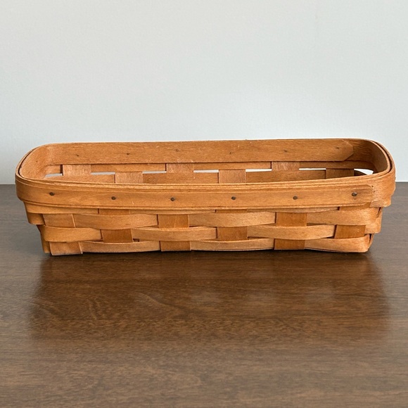 VINTAGE 1993 LONGABERGER CRACKER BASKET 11.5 X 5 X 3 - Picture 3 of 12